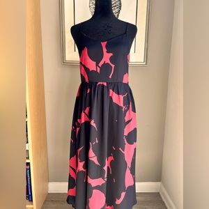 LOFT straps midi dress w/pockets.
